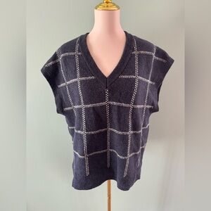 A New Day Black and White Checkered Women's Sweater Vest XL